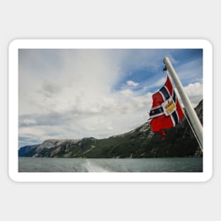 Sailing on the fjord Sticker